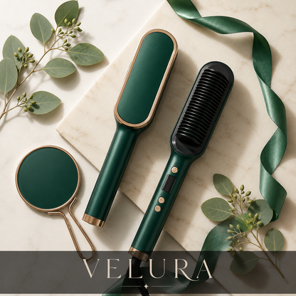 Cepillo Alisador Iónico VELURA® | Cabello Liso, Sedoso y Sin Frizz en 30 Segundos